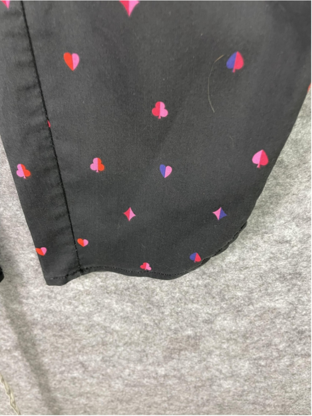 Marine Layer Pants Womens Small Black Queen Of Hearts Print Jogger Twill Stretch - Picture 7 of 11